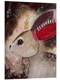 Foam board print Three little wishes - whimsical rabbit