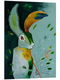 Magnettafel Langohr im Wind – Abstrakter Hase