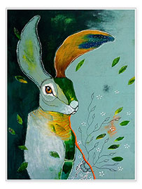 Wall print  Abstract hare in wind - Micki Wilde