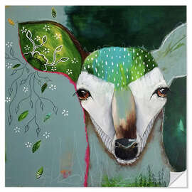 Wall sticker Forest echoes - abstract deer