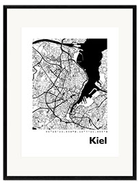 Impresión de arte enmarcada Mapa de la ciudad de Kiel