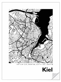 Vinilo para la pared Mapa de la ciudad de Kiel