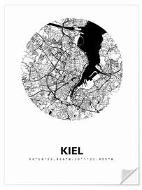 Adesivo murale Mappa della città di Kiel