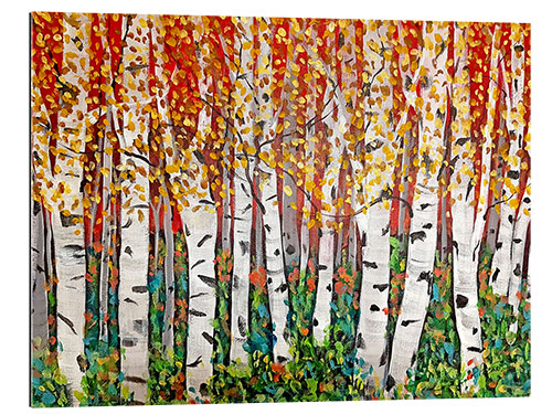 Gallery print Red Sky Over Birch Trees