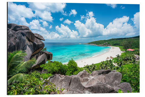 Aluminium print Beach Grand Anse on La Digue