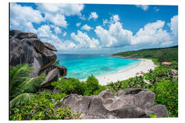 Aluminiumtavla Beach Grand Anse on La Digue