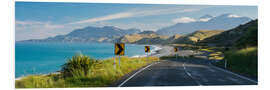 Foam board print Coastal road in New Zealand