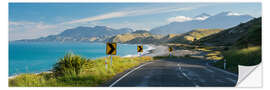 Självhäftande poster Coastal road in New Zealand