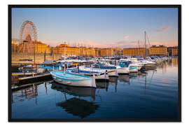Gerahmter Kunstdruck Alter Hafen in Marseille