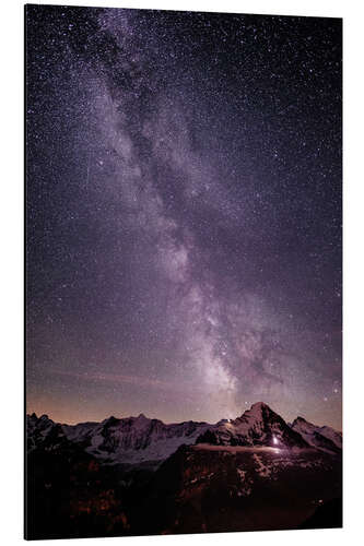 Tableau en aluminium Nuit à Grindelwald