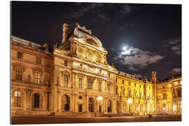 Tableau en plexi-alu Cour du Louvre la nuit