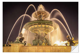 Wall sticker Parisian fountain at Place de la Concorde at night