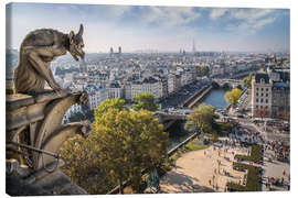 Canvas print View from the cathedral Notre Dame on the Seine in Paris