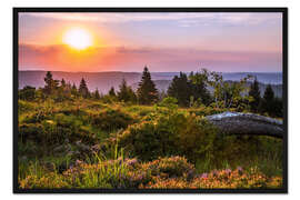 Gerahmter Kunstdruck Sonnenaufgang im Schwarzwald
