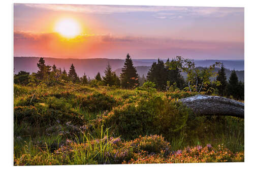 Foam board print Sunrise in the Black Forest