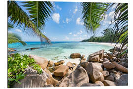 Tableau en plexi-alu Vacances aux Seychelles