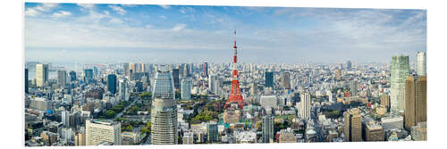 Foam board print Tokyo Skyline with Tokyo Tower