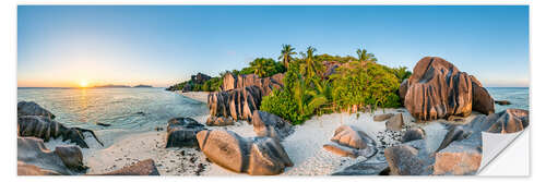 Selvklæbende plakat Sunset in the Seychelles