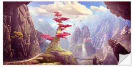 Wall sticker Mountain tree