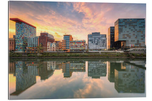 Quadro em plexi-alumínio Dusseldorf reflection in the media harbor