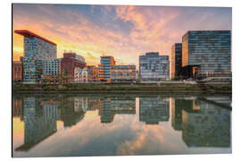 Magnettafel Düsseldorf Spiegelung im Medienhafen