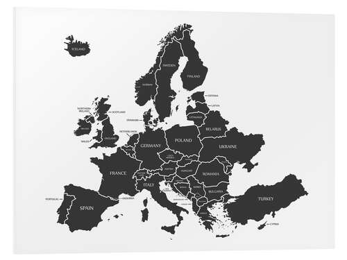 Foam board print Modern map of Europe