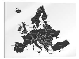 Cuadro de plexi-alu Mapa moderno de europa