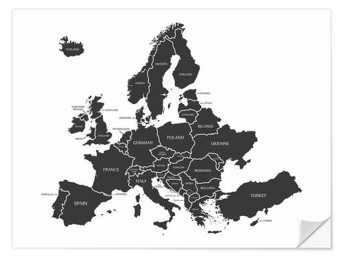 Wall sticker Modern map of Europe