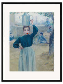 Gerahmter Kunstdruck Das kleine Dorfmädchen mit roter Nelke