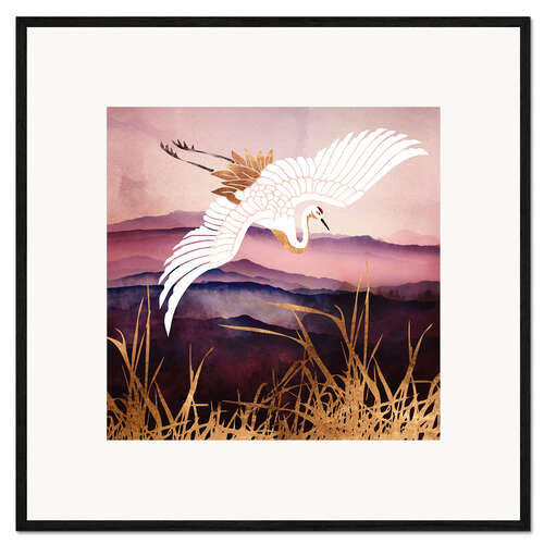 Kunsttryk i ramme Elegant Flight III - Crane