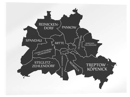 Cuadro de metacrilato Mapa moderno de la ciudad de berlín