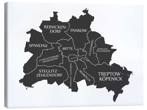 Lienzo Mapa moderno de la ciudad de berlín