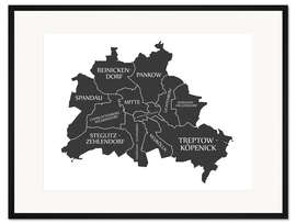 Gerahmter Kunstdruck Moderne Stadtkarte von Berlin