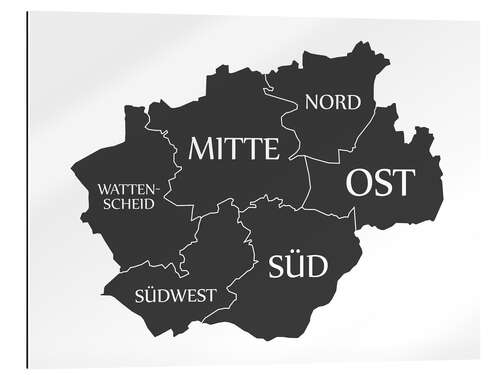 Galleritryck Modern city map of Bochum