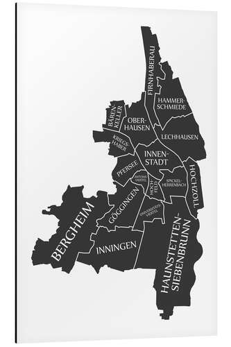 Obraz na aluminium Modern city map of Augsburg