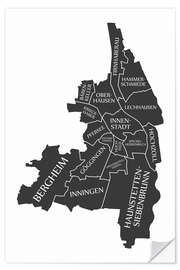 Wall sticker Modern city map of Augsburg