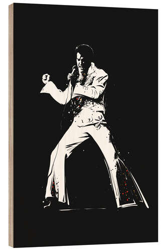 Print på træ Elvis Presley