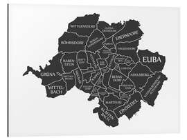 Magnettafel Moderne Stadtkarte von Chemnitz