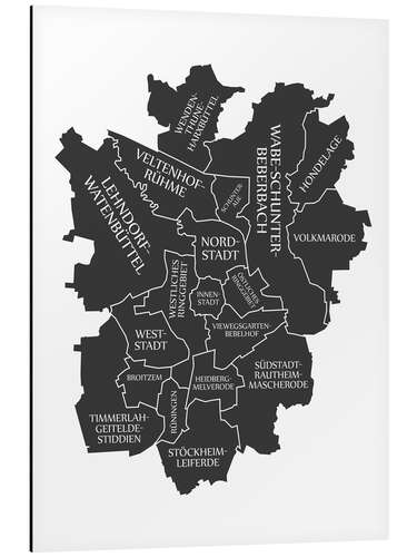 Quadro em alumínio Modern city map of Brunswick