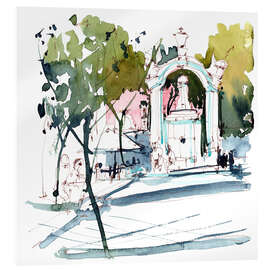 Acrylglasbild Schattiger Platz in Lissabon, Portugal - Anastasia Mamoshina