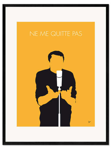 Stampa artistica con cornice Jacques Brel - Ne Me Quitte Pas