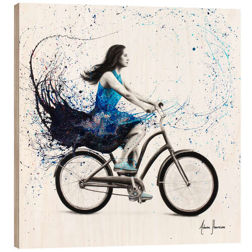 Stampa su legno Giro in bicicletta