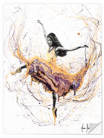 Sticker mural Danseuse en orange et violet