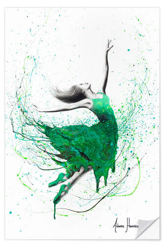 Selvklebende plakat Green Fashion Dance