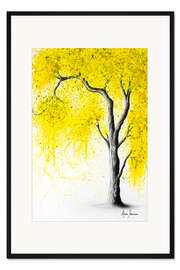 Gerahmter Kunstdruck Herbstbaum in gelb