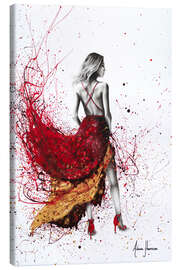 Canvas print Woman in red