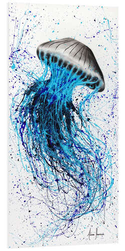 Foam board print Blue jellyfish