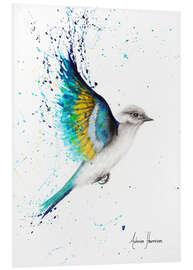 Tableau en PVC Oiseau aux ailes bleues