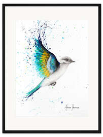 Gerahmter Kunstdruck Blue Wing Bird