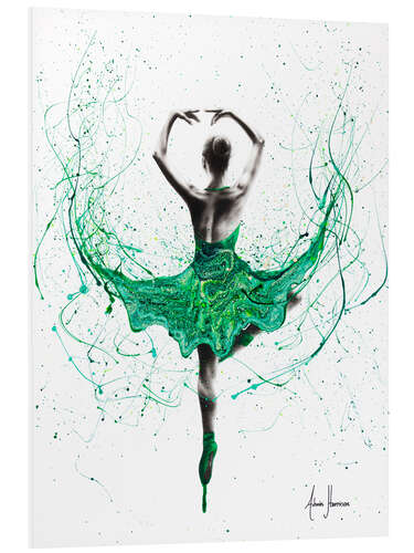 Foam board print Emerald Ballet Dancer